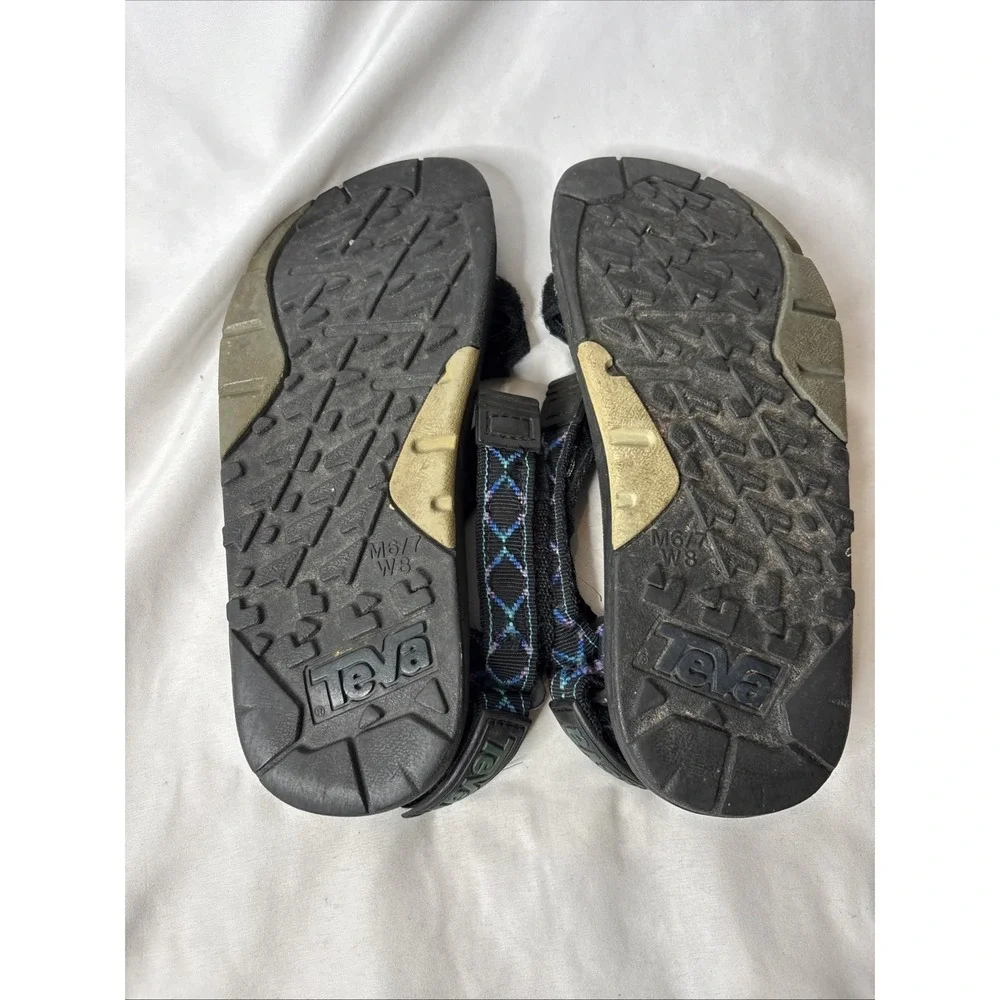 Teva Hurricane Classic‎ Sport Sandals Blue Black Geometric M 6/7 W 8 Gorpcore